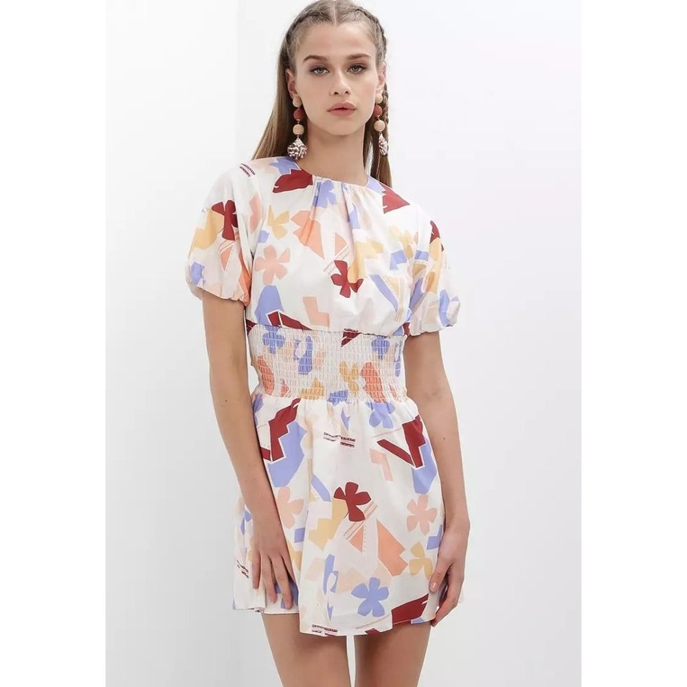 PEPPERMAYO Women's Sz. 4/1 Lani Linen Mini Dress – Abstract Resort